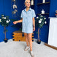 Julia Denim Mini Shift Dress Blue