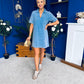 Lauren Denim Mini Shift Dress Blue