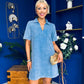 Lauren Denim Mini Shift Dress Blue