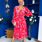 Bronagh Banded Midi Dress Red Floral