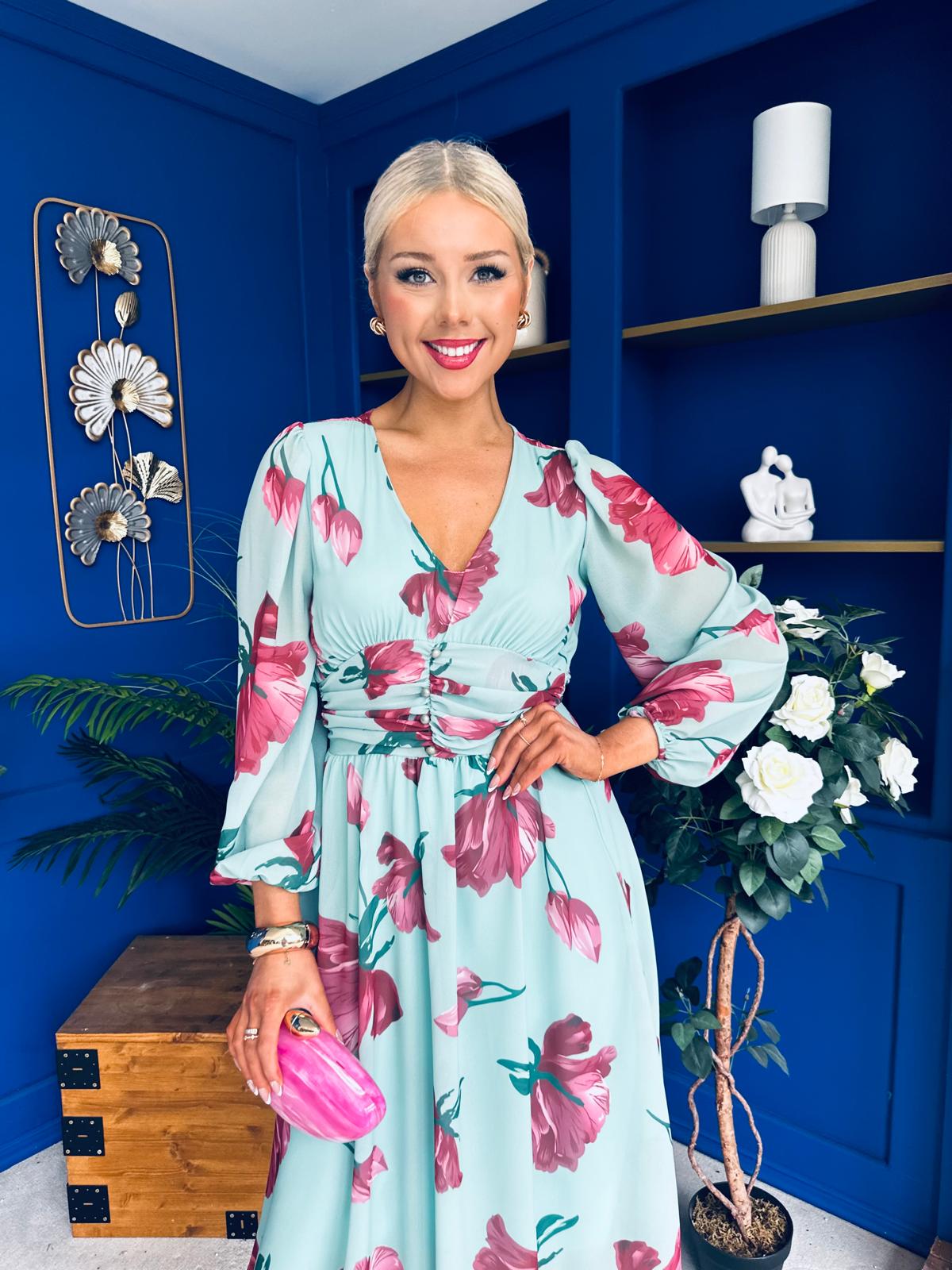 Bronagh Banded Midi Dress Pastel Floral