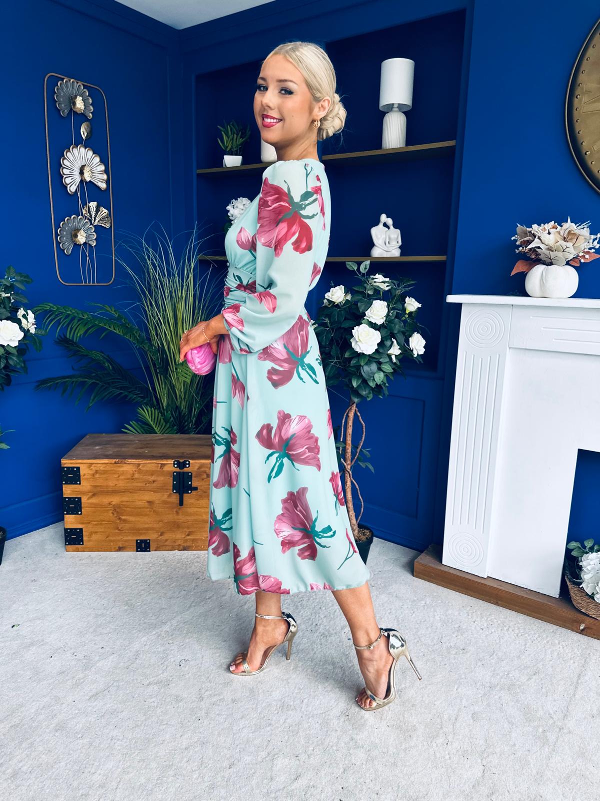 Bronagh Banded Midi Dress Pastel Floral