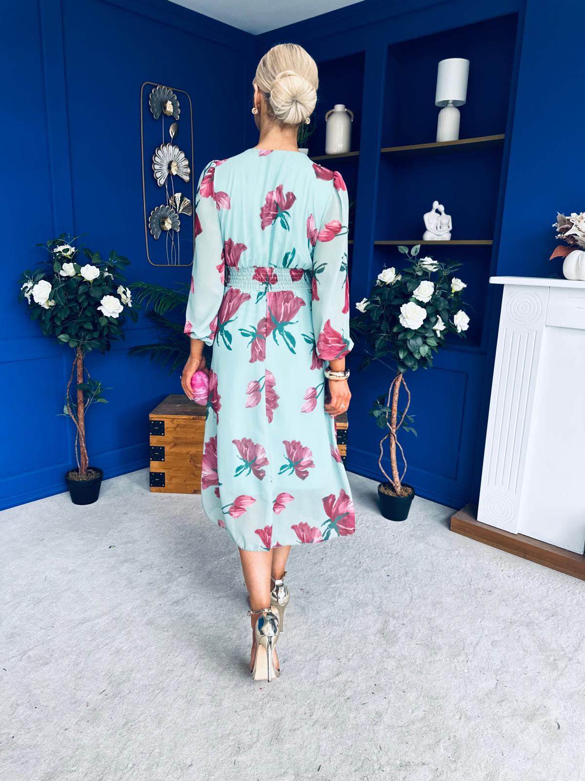 Bronagh Banded Midi Dress Pastel Floral