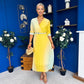 Danny Pleated Midi Dress Ombre Yellow
