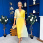 Danny Pleated Midi Dress Ombre Yellow