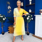 Danny Pleated Midi Dress Ombre Yellow