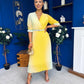 Danny Pleated Midi Dress Ombre Yellow