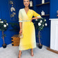 Danny Pleated Midi Dress Ombre Yellow