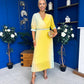 Danny Pleated Midi Dress Ombre Yellow