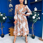 Orlaith Banded Midi Dress Floral Mocha