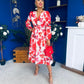 Orlaith Banded Midi Dress Floral White