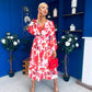 Orlaith Banded Midi Dress Floral White