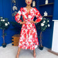 Orlaith Banded Midi Dress Floral White