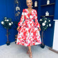 Orlaith Banded Midi Dress Floral White