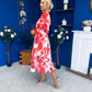 Orlaith Banded Midi Dress Floral White
