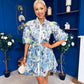Collins Lace Detail Mini Shirt Dress Blue