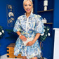 Collins Lace Detail Mini Shirt Dress Blue