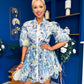 Collins Lace Detail Mini Shirt Dress Blue