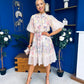 Philipa Puff Sleeve Mini Shirt Dress Floral Pastel