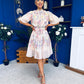 Philipa Puff Sleeve Mini Shirt Dress Floral Pastel