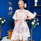 Philipa Puff Sleeve Mini Shirt Dress Floral Pastel