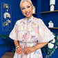 Philipa Puff Sleeve Mini Shirt Dress Floral Pastel