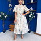 Dorothy Embellished Midi Shirt Dress Floral Cream