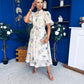 Dorothy Embellished Midi Shirt Dress Floral Cream