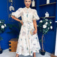 Dorothy Embellished Midi Shirt Dress Floral Cream