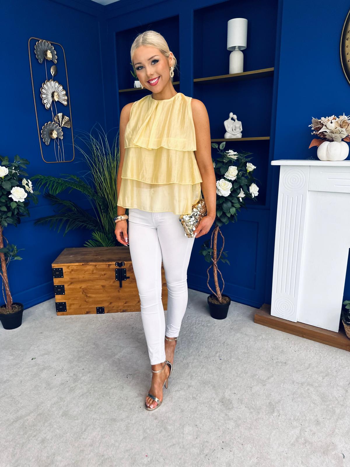 Lana Layered Sleeveless Top Yellow