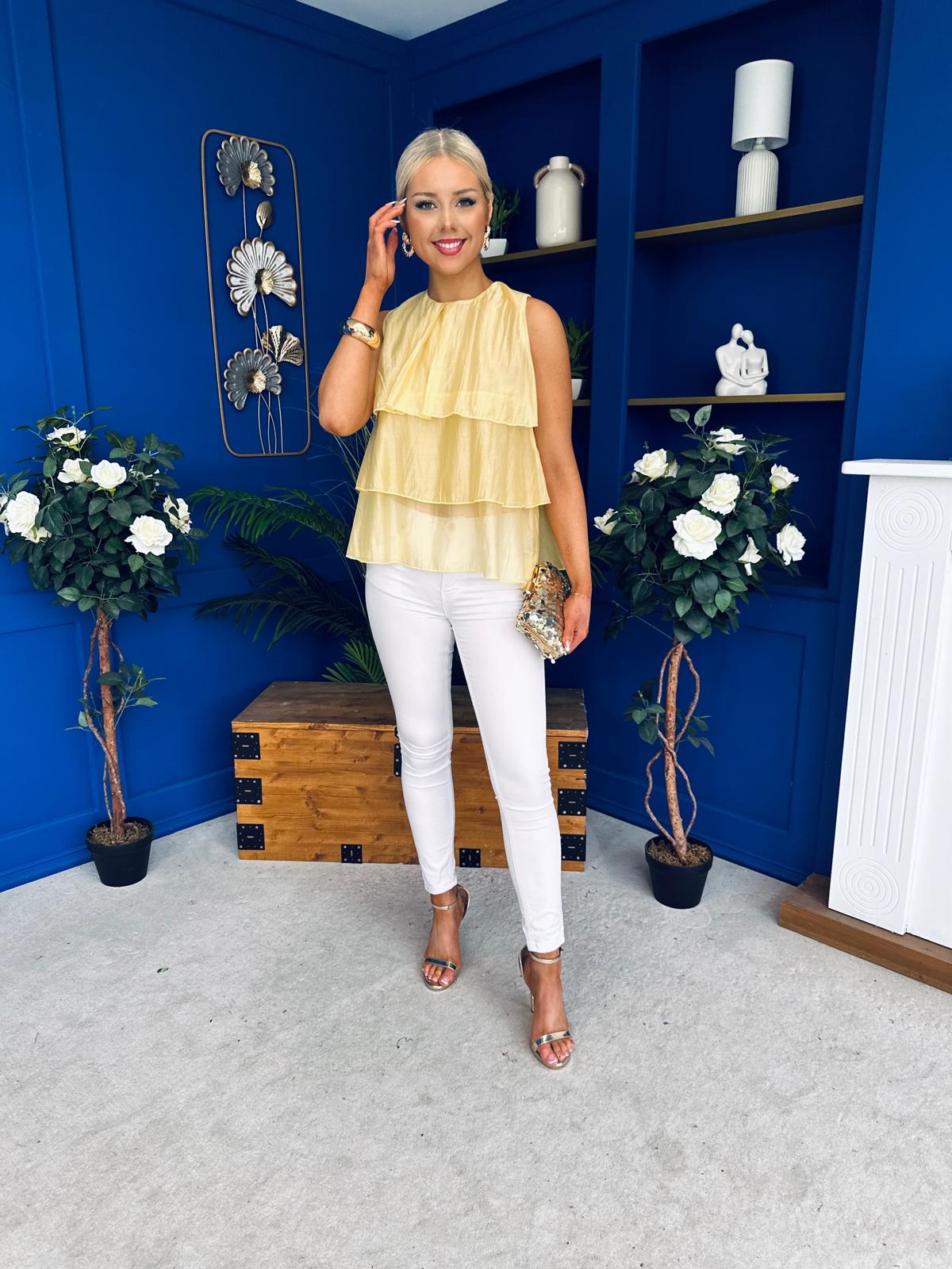 Lana Layered Sleeveless Top Yellow