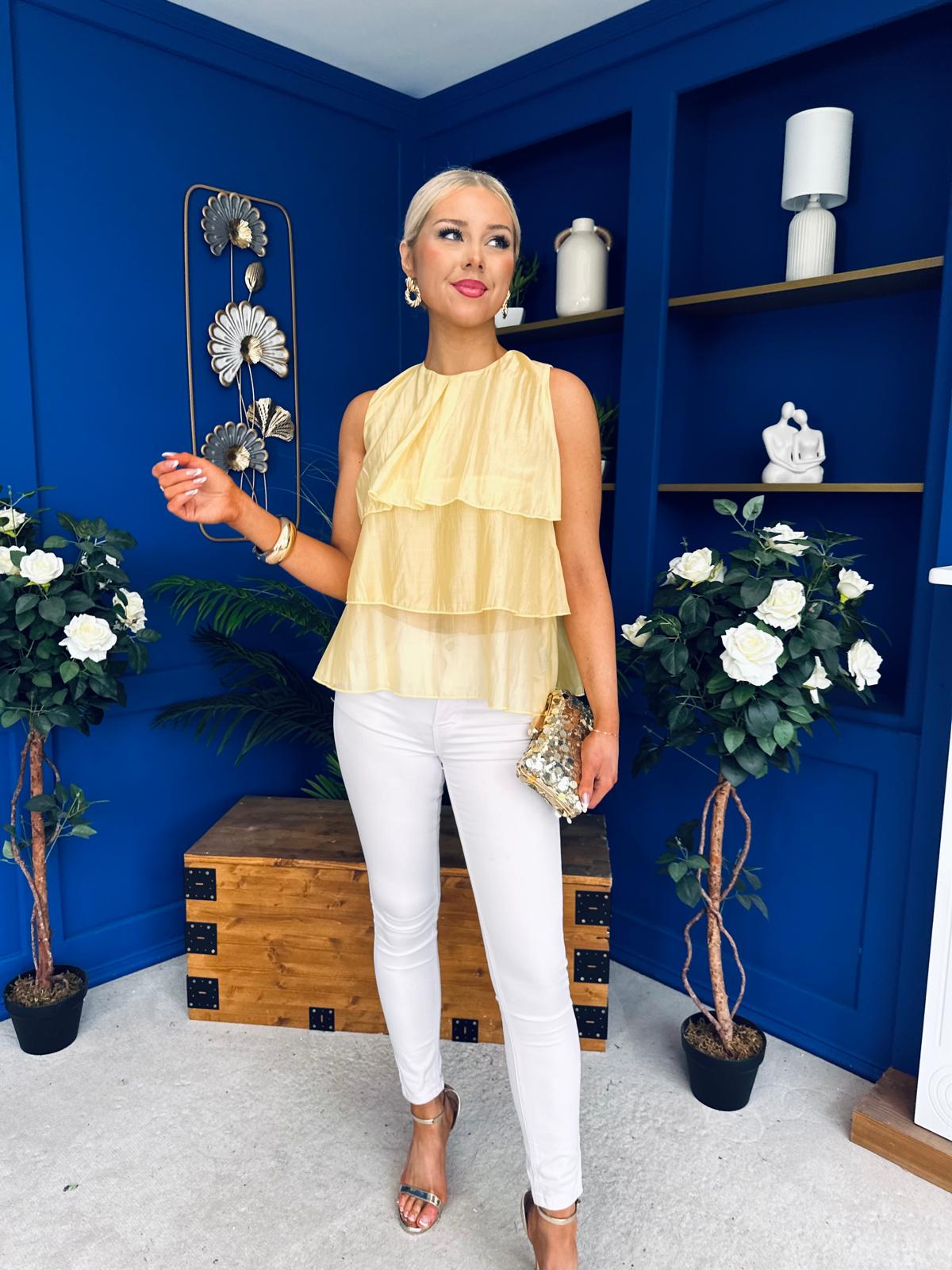 Lana Layered Sleeveless Top Yellow