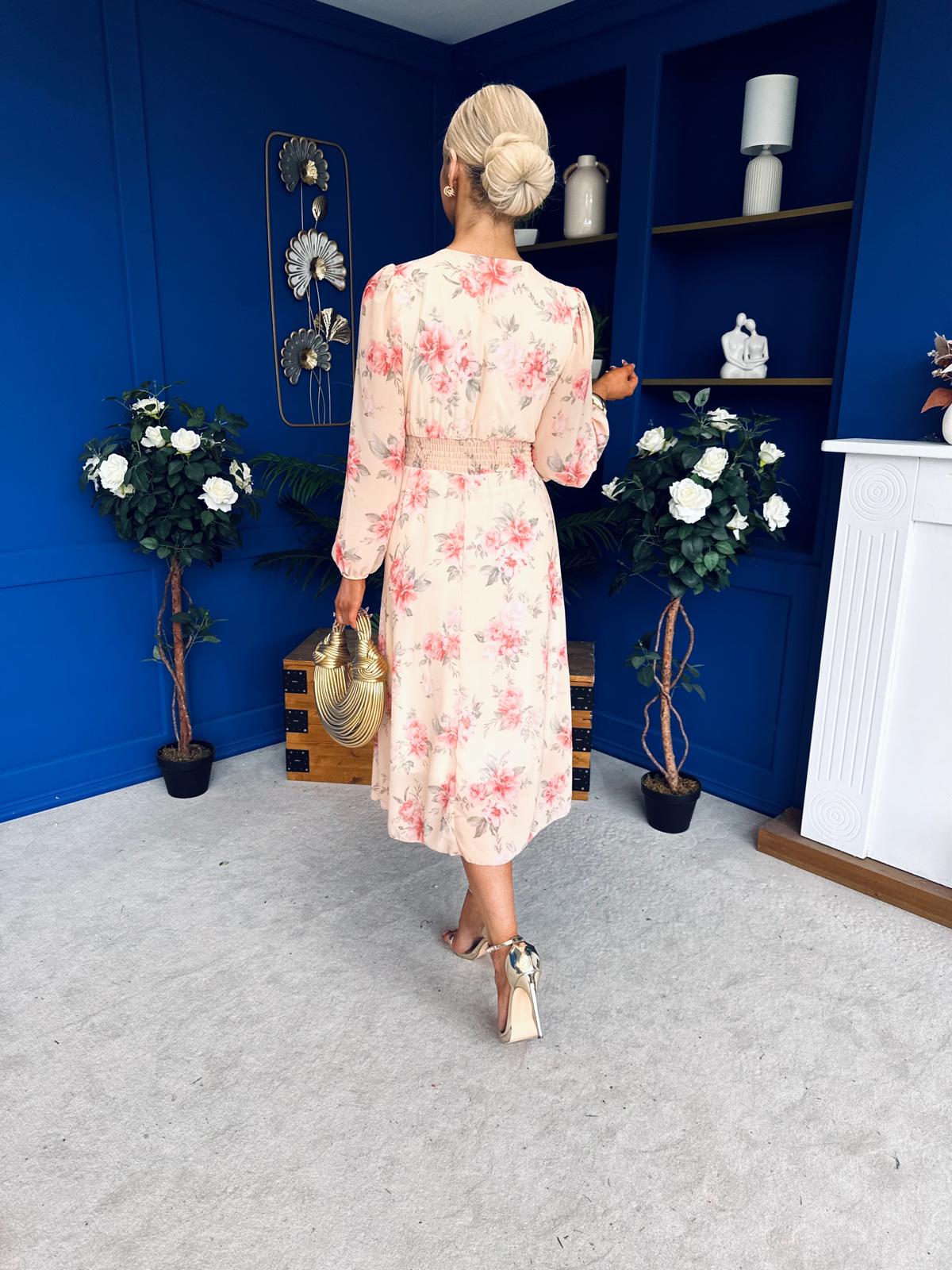 Bronagh Banded Midi Dress Yellow Floral