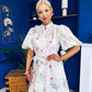 Jessy Puff Sleeve Midi Shirt Dress Floral White