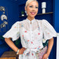 Jessy Puff Sleeve Midi Shirt Dress Floral White