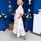 Jessy Puff Sleeve Midi Shirt Dress Floral White