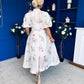 Jessy Puff Sleeve Midi Shirt Dress Floral White