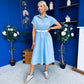 Nina Belted Midi Dress Light Blue
