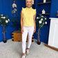 Denise Gold Button Down Denim Top Yellow