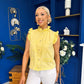Denise Gold Button Down Denim Top Yellow