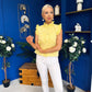 Denise Gold Button Down Denim Top Yellow