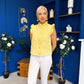 Denise Gold Button Down Denim Top Yellow