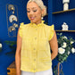 Denise Gold Button Down Denim Top Yellow