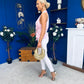 Nanci High Neck Gold Clasp Top Pink