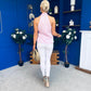 Nanci High Neck Gold Clasp Top Pink