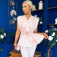 Romana Belted Sleeveless Top Polka Pink