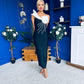 Edel One Shoulder Occasion Dress Black