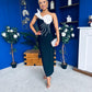 Edel One Shoulder Occasion Dress Black