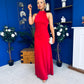 Olivia Open Back Occasion Dress Rouge
