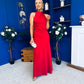 Olivia Open Back Occasion Dress Rouge